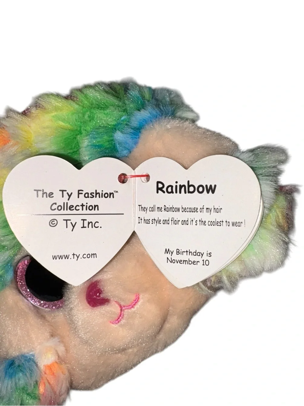 Ty Rainbow Poodle Plush Wristlet